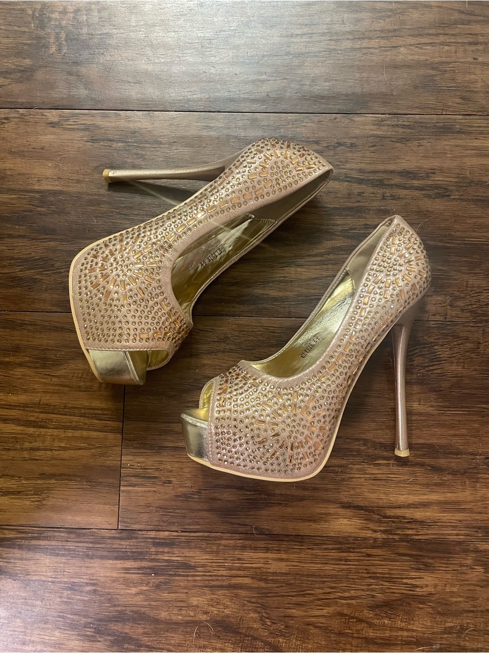 Women's Embellished Peep-Toe High Heels